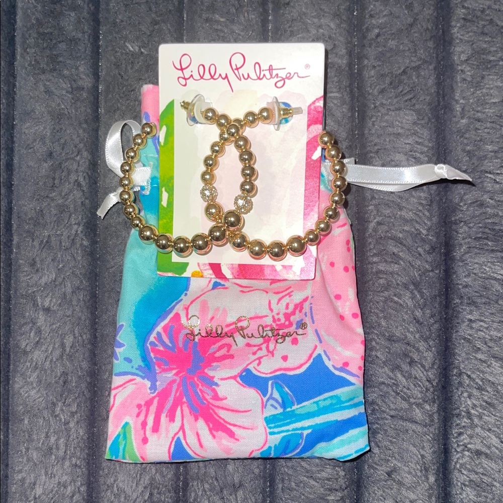 Lilly Pulitzer Gold Beaded Hoops